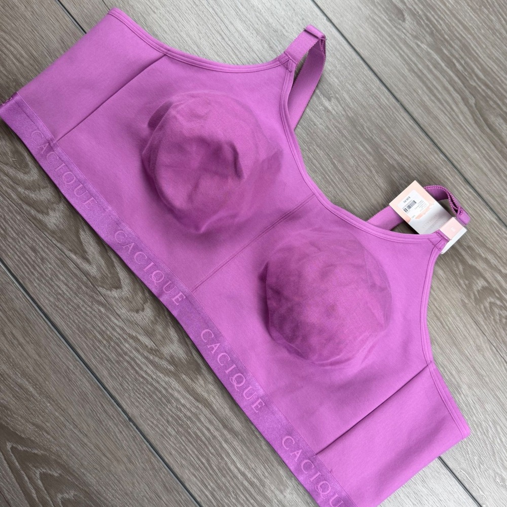 Cacique Womens Bra The Cotton Collection Unlined Full Coverage Purple 54D